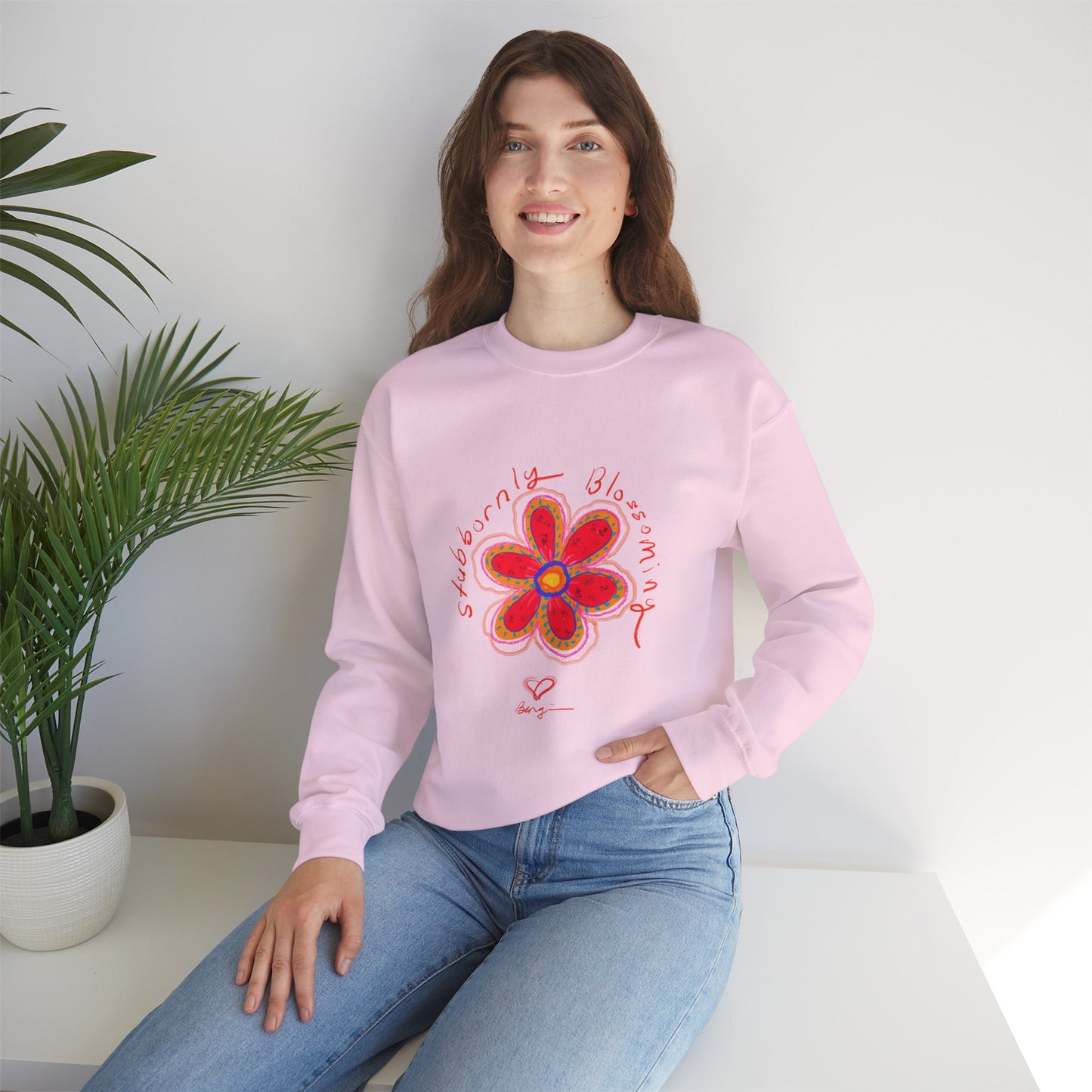 Stubbornly Blossoming Crewneck Sweatshirt - Unisex