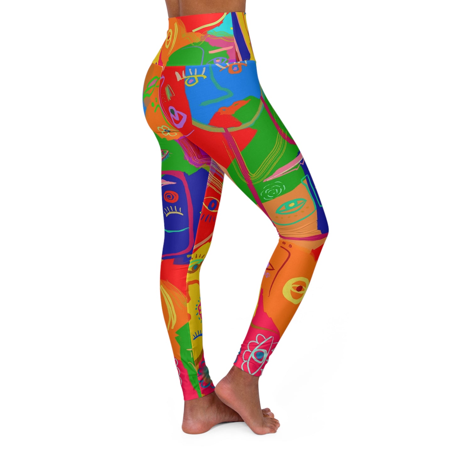 Picasso Colorful High Waisted Yoga Leggings