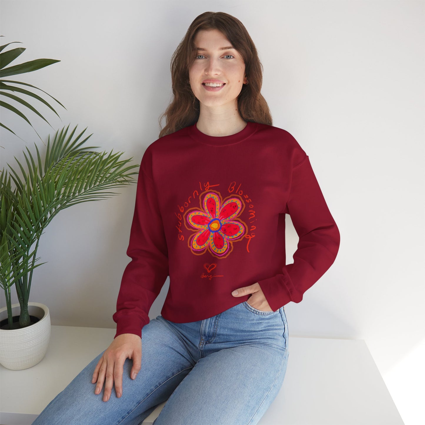 Stubbornly Blossoming Crewneck Sweatshirt - Unisex