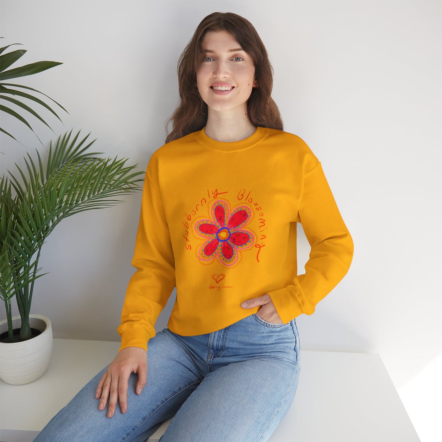 Stubbornly Blossoming Crewneck Sweatshirt - Unisex