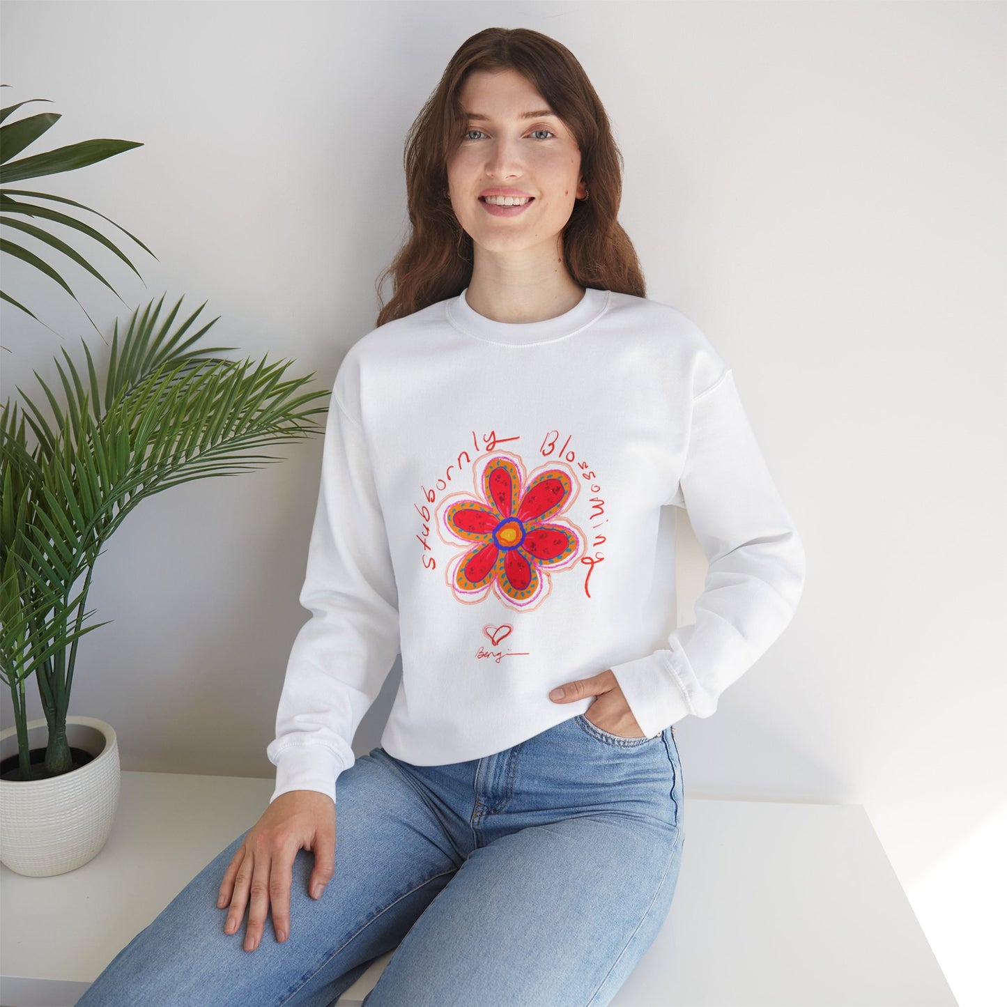 Stubbornly Blossoming Crewneck Sweatshirt - Unisex