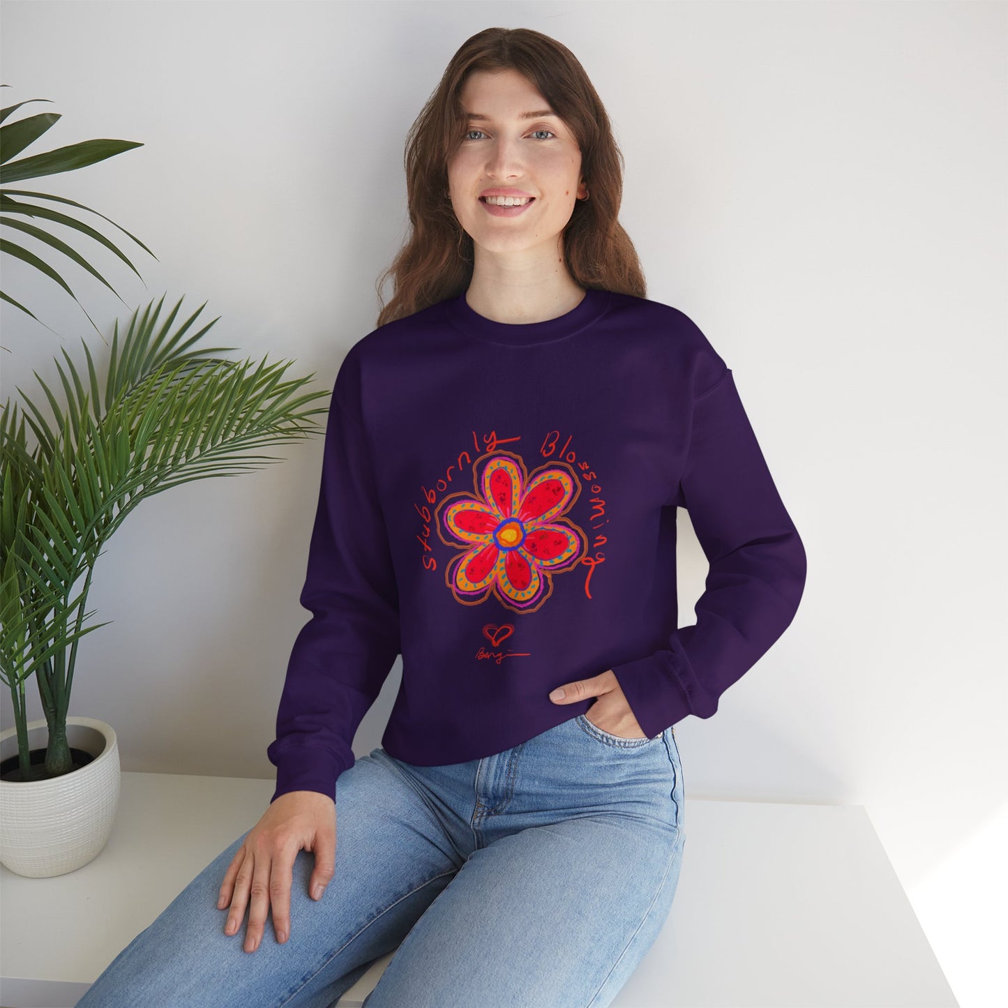 Stubbornly Blossoming Crewneck Sweatshirt - Unisex