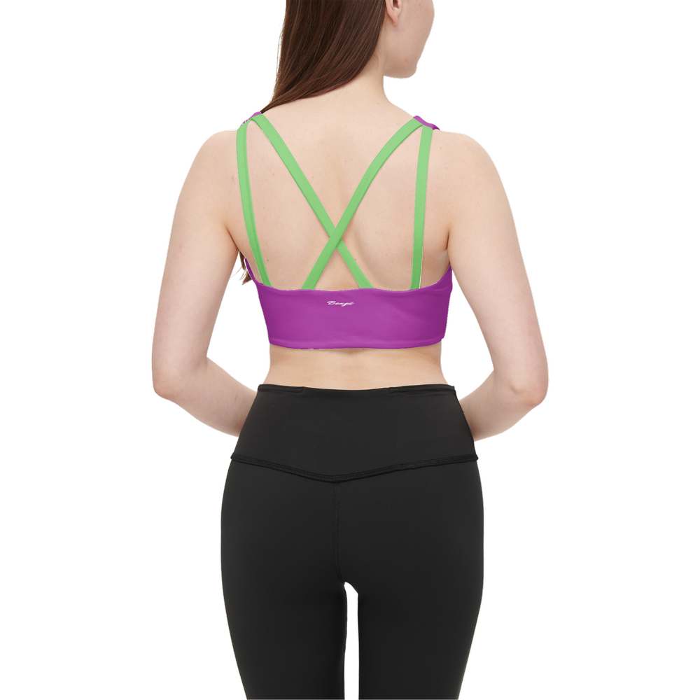 Flower Purple Women’s Racerback Sports Bra-Butter Soft Texture