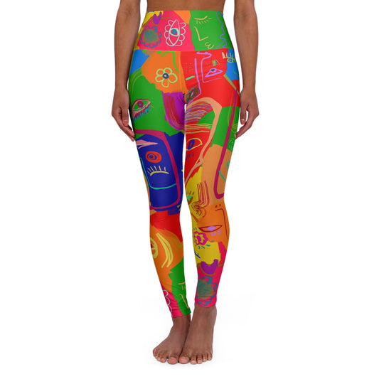 Picasso Colorful High Waisted Yoga Leggings