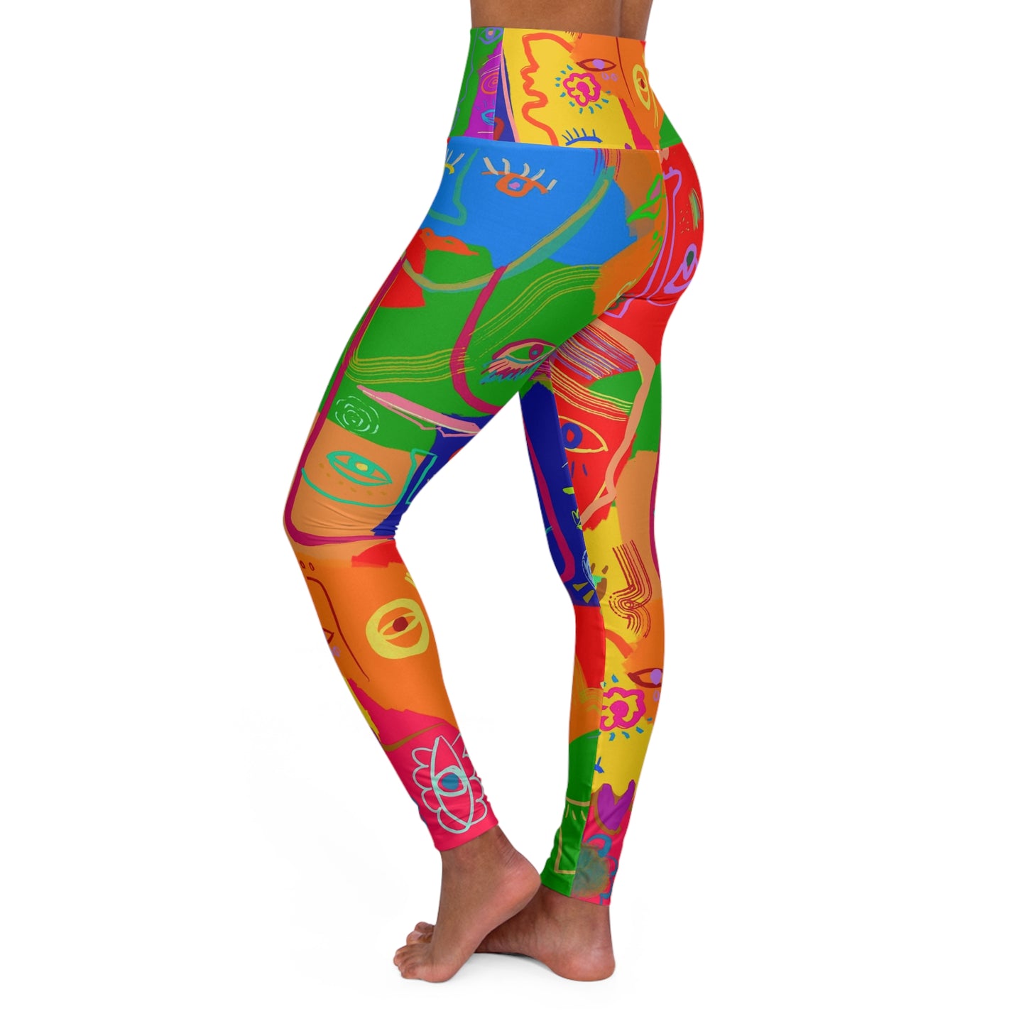 Picasso Colorful High Waisted Yoga Leggings