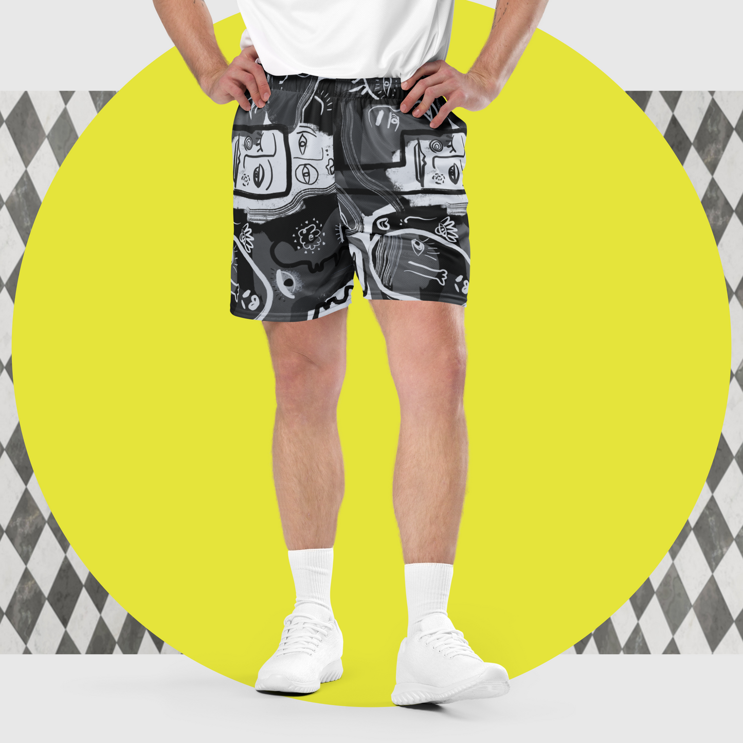 Picasso Unisex mesh shorts