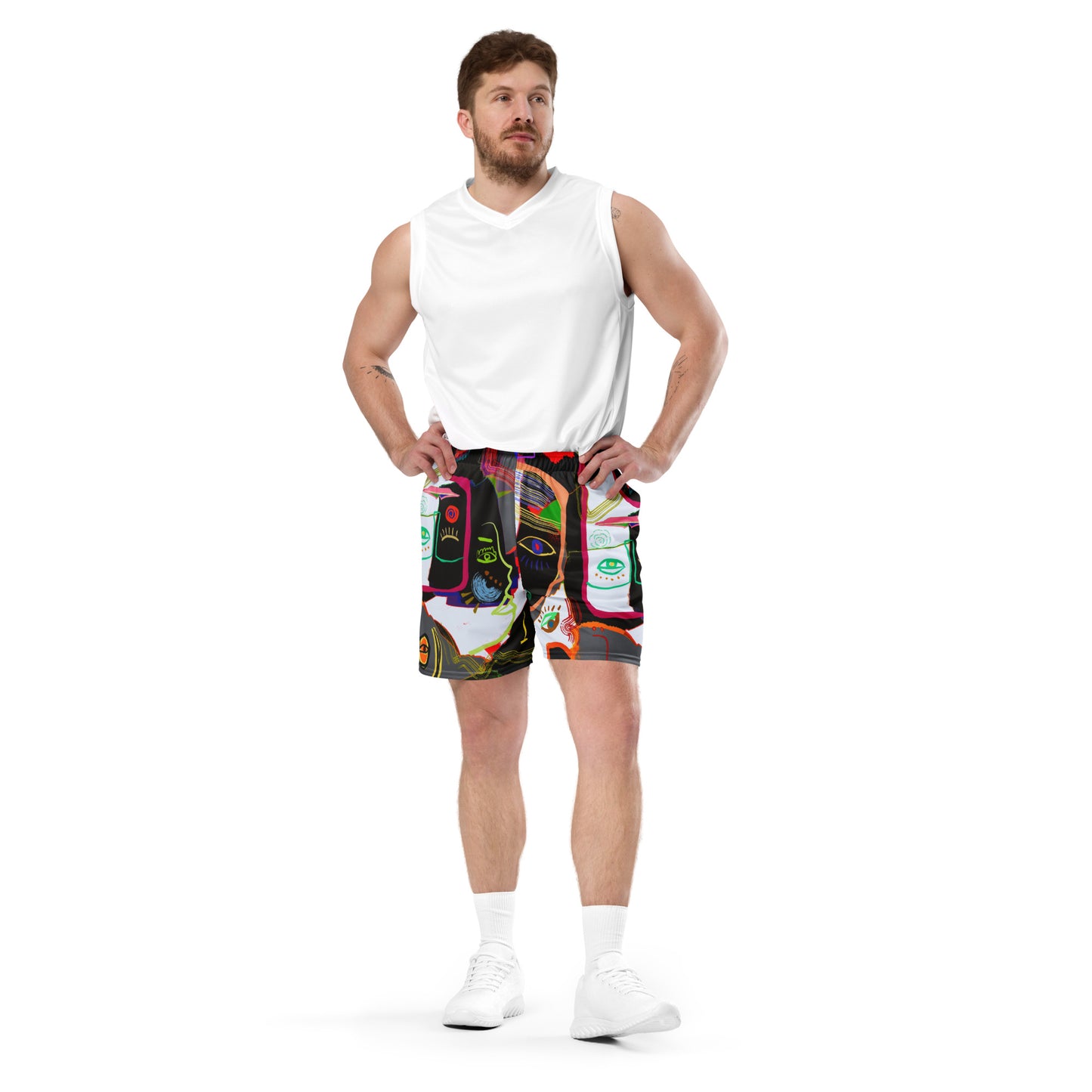 Picasso Midnight Unisex mesh shorts