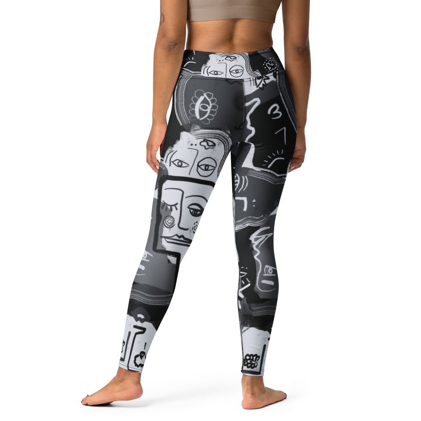 Picasso Black & White High-waisted Yoga Leggings