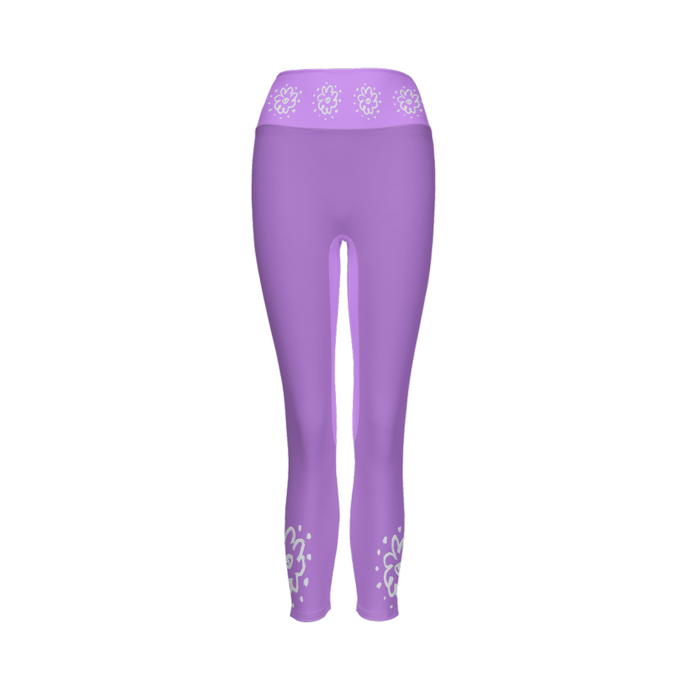 Flower Lavender Women’s High-Rise Leggings-Cloud-Like