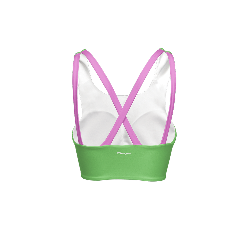 Flower Green Women’s Racerback Sports Bra-Butter Soft Texture