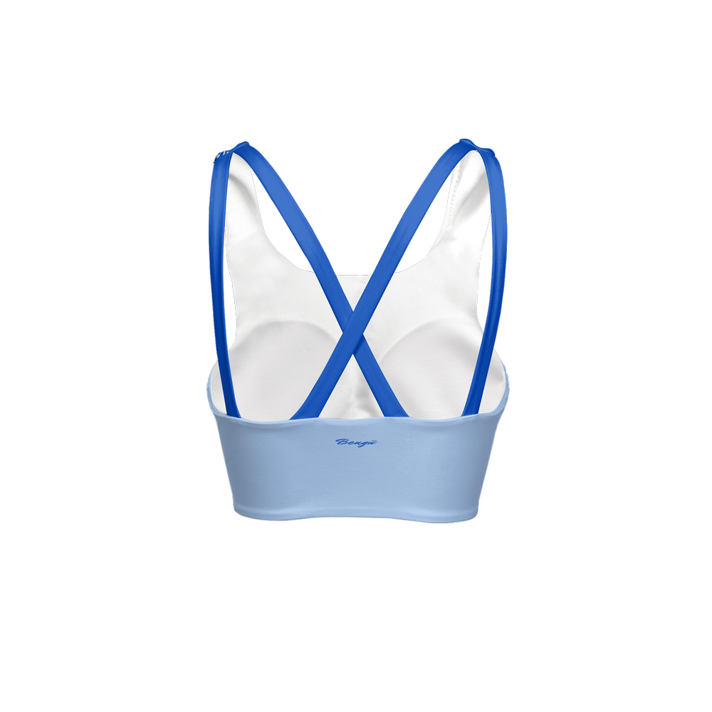 Flower Blue Women’s Racerback Sports Bra-Butter Soft Texture